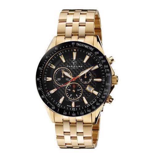 Image of Christina Watches forgyldt herre ur med Chronograph, 516GBL